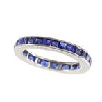 Zonder Minimumprijs - Ring Platina - Saffier, Art Deco uit, Sieraden, Tassen en Uiterlijk, Ringen, Nieuw