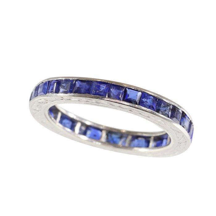 Zonder Minimumprijs - Ring Platina - Saffier, Art Deco uit, Sieraden, Tassen en Uiterlijk, Ringen