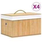 vidaXL Opbergboxen 4 st bamboe, Huis en Inrichting, Woonaccessoires | Kisten, Nieuw, Verzenden