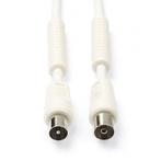 Coax kabel - Nedis - 5 meter (Digitaal, 100 dB, Wit), Computers en Software, Verzenden, Nieuw