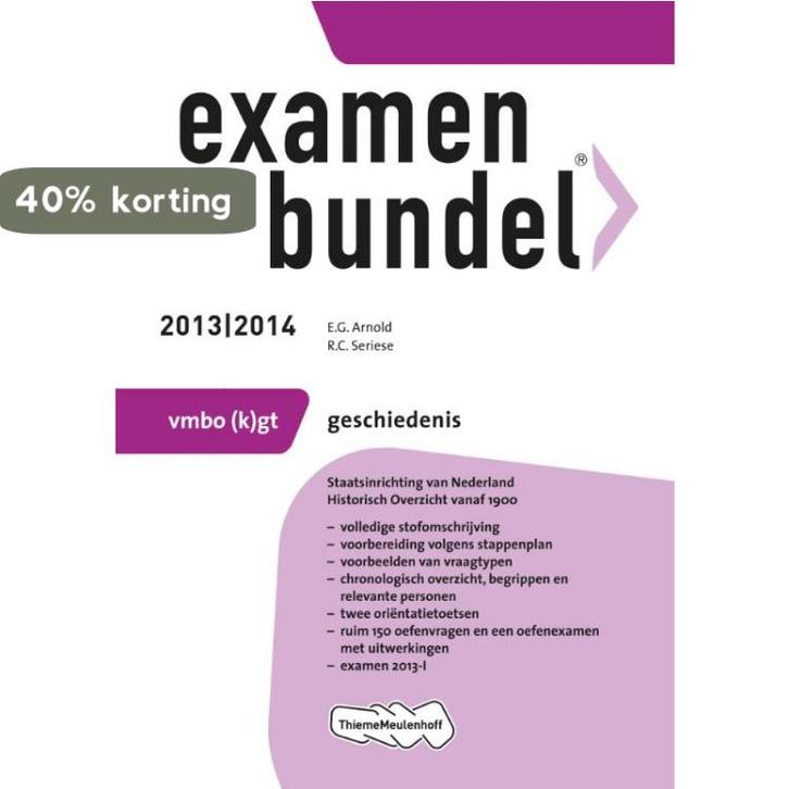 Examenbundel 2013/2014 vmbo-(k)gt geschiedenis 9789006080094, Boeken, Schoolboeken, Gelezen, Verzenden