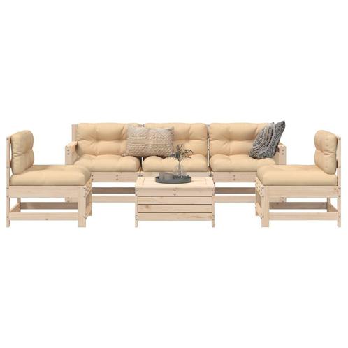 vidaXL 6-delige Loungeset massief grenenhout, Tuin en Terras, Tuinsets en Loungesets, Loungeset, Nieuw, Verzenden
