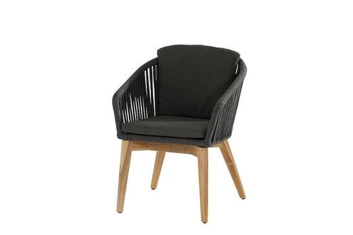4 Seasons Outdoor Santander tuinstoel black rope |, Tuin en Terras, Tuinsets en Loungesets, Ophalen of Verzenden