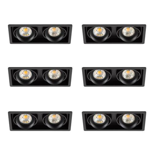 Inbouwspot Bjorn 2 zwart set 6 stuks Binnenverlichting, Huis en Inrichting, Lampen | Spots, Verzenden