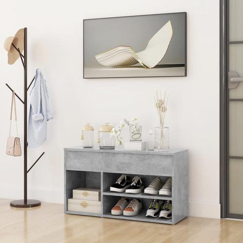 vidaXL Schoenenbank 80x30x45 cm bewerkt hout betongrijs, Huis en Inrichting, Kasten | Schoenenrekken, Nieuw, Verzenden