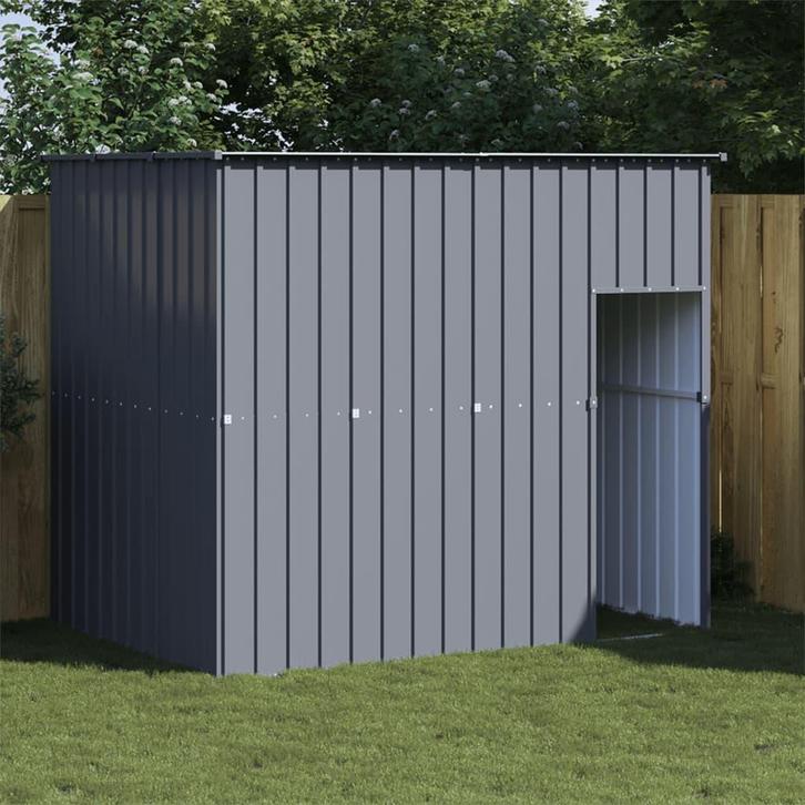 vidaXL Hondenhok met dak 214x153x181 cm gegalvaniseerd staal, Dieren en Toebehoren, Hondenhokken, Nieuw, Verzenden