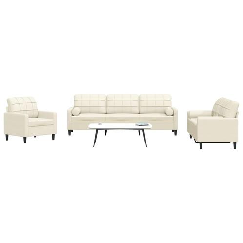 vidaXL 3-delige Loungeset met kussens en bolsters fluweel, Huis en Inrichting, Banken | Bankstellen, Nieuw, Stof, Vierpersoons of meer