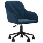 Kantoorstoel Blauw Fluweel | Retourdeal | 46% Korting, Huis en Inrichting, Bureaustoelen, Ophalen of Verzenden, Nieuw, Blauw, Bureaustoel