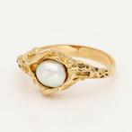 Ring - 18 karaat Geel goud - Parel, Sieraden, Tassen en Uiterlijk, Ringen, Nieuw