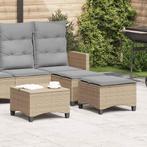 vidaXL Tuinkrukken met kussens 2 st 55x55x36 cm poly rattan, Tuin en Terras, Tuinsets en Loungesets, Verzenden, Nieuw, Rotan