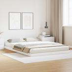 vidaXL Vloerbedframe massief grenenhout 160x220 cm, Huis en Inrichting, Slaapkamer | Bedden, Verzenden, Nieuw, Wit, Hout