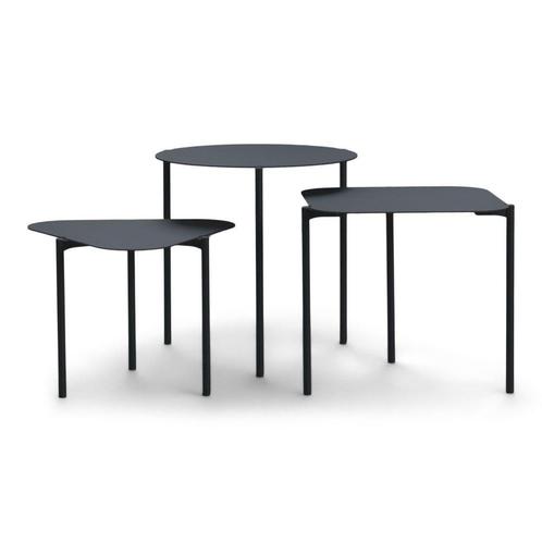 Spinder Design DO-RE-MI set van 3 bijzettafels - zwart, Huis en Inrichting, Tafels | Bijzettafels, Nieuw, Verzenden