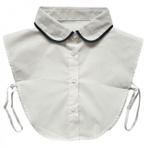 Los blouse kraagje voor onder je trui - wit met zwarte bies, Nieuw, Wit, Losse Blouse Kraagjes, Maat 36 (S)