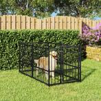vidaXL Hondenkennel 193,5x97x100 cm staal zwart, Dieren en Toebehoren, Honden-accessoires, Verzenden, Nieuw