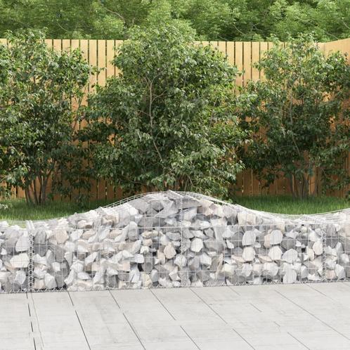 vidaXL Schanskorven 6 st gewelfd 200x50x40/60, Tuin en Terras, Bloembakken en Plantenbakken, 100 cm of meer, Nieuw, Metaal, 30 tot 60 cm