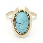 Ring - 8 karaat Geel goud - Turkoois, Sieraden, Tassen en Uiterlijk, Ringen, Nieuw