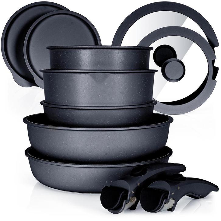 Glissimo Cookware - 15-delige Keramische Pannenset PFAS-VRIJ, Huis en Inrichting, Keuken | Potten en Pannen, Koekenpan of Braadpan