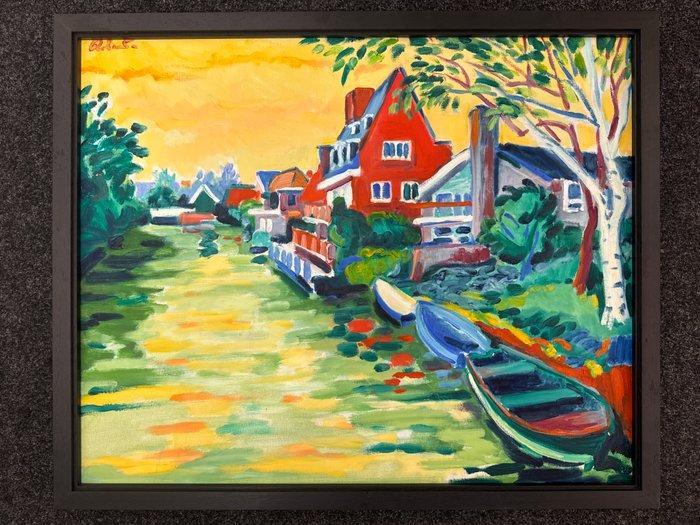 Roland van den Berg (1950-2007) - Boerenweterink Amsterdam, Antiek en Kunst, Kunst | Schilderijen | Modern