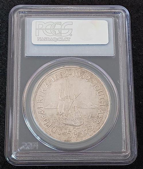 Zuid-Afrika. 5 Shilling 1952 UNC 300TH Anniv Cape Town, Postzegels en Munten, Munten | Europa | Niet-Euromunten