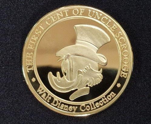 Uncle Scrooge - 1 First Cent of Uncle Scrooge Gold-Plated, Verzamelen, Disney