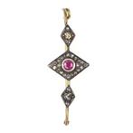 Zonder minimumprijs - Broche - 18 karaat Geel goud, Zilver