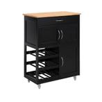 2dekans | SoBuy Keukentrolley - met Flessenrek - 3 Deurs -, Ophalen of Verzenden, Zo goed als nieuw