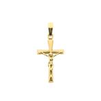 Gouden hanger van een kruis met corpus (religieus), Ophalen of Verzenden, Gebruikt, Goud, Overige merken
