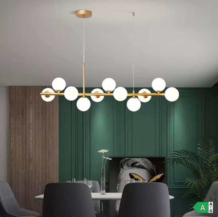Scandinavische LED Hanglamp – Gouden 11-Lichts Bol Lamp, Huis en Inrichting, Lampen | Hanglampen, Nieuw, Verzenden