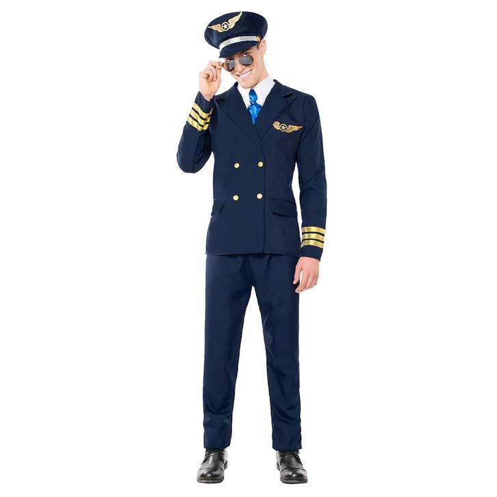Piloot Kostuum Heren, Kleding | Heren, Carnavalskleding en Feestkleding, Nieuw, Verzenden
