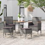 vidaXL 5-delige Loungeset poly rattan grijs, Tuin en Terras, Tuinsets en Loungesets, Verzenden, Nieuw, Rotan, Loungeset