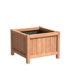 Hardhouten plantenbak Valencia 80x80x60cm - Met bodem, Vierkant, Nieuw, 60 tot 100 cm, 60 cm of meer