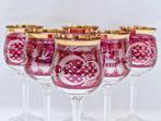 Boheems Kristal - Wijnglas (6) - Kristal - Set geëtste