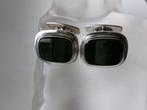 Zilver, Onyx - Manchetknopen - Art Deco