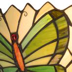 Tiffany vlinder wandlamp - Groentinten - B 25 CM x H 14 CM, Verzenden, Nieuw