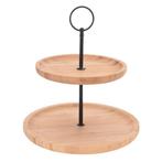 Etagere Bamboe 2-Laags, Hobby en Vrije tijd, Taarten en Cupcakes maken, Verzenden, Nieuw