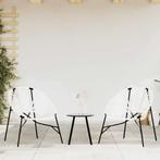 vidaXL Tuinstoelenset 3-delig poly rattan zwart en wit, Tuin en Terras, Verzenden, Nieuw, Rotan
