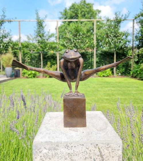 sculptuur, Springende kikker - 28 cm - Brons, Antiek en Kunst, Kunst | Designobjecten