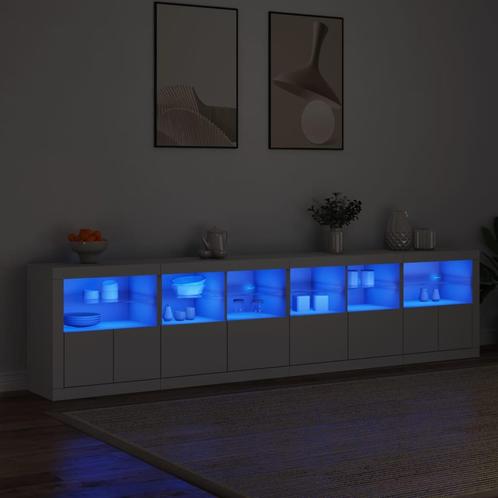 vidaXL Dressoir met LED-verlichting 283x37x67 cm wit, Huis en Inrichting, Kasten | Dressoirs, 75 cm of meer, Nieuw, Minder dan 50 cm