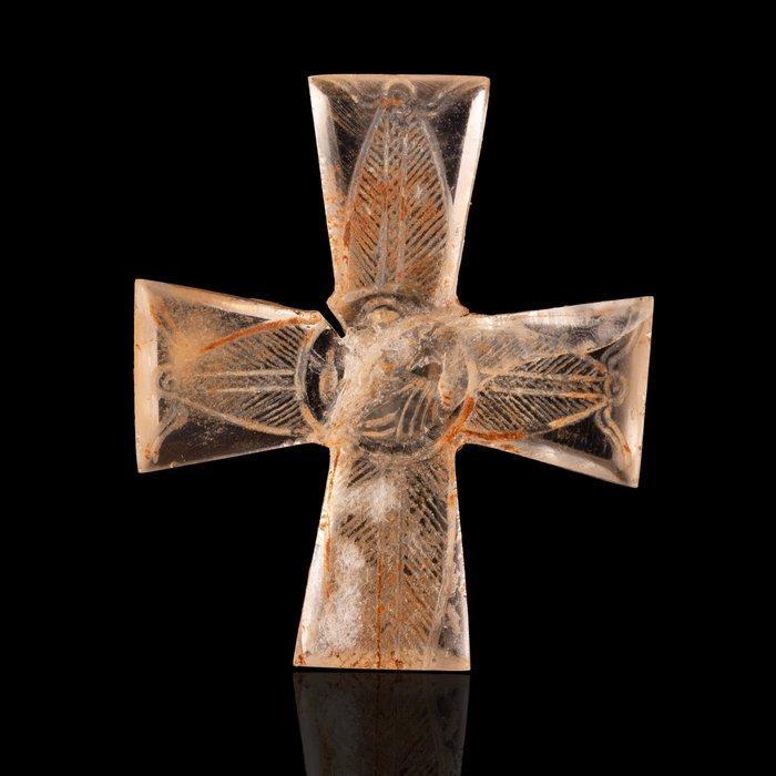 Byzantijns Rock-kristal gegraveerd kruis (Zonder, Antiek en Kunst, Antiek | Overige Antiek