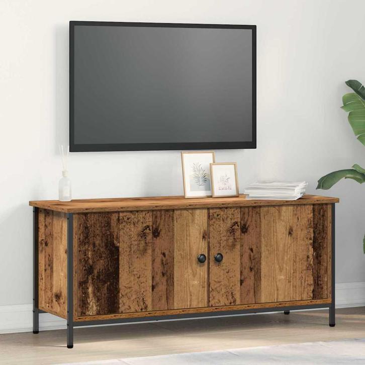 vidaXL TV Kast Oud hout 100 x 35 x 45 cm Bewerkt hout, Huis en Inrichting, Kasten | Televisiemeubels, Nieuw, Minder dan 50 cm