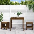 vidaXL 3-delige Bistroset massief grenenhout honingbruin, Tuin en Terras, Verzenden, Nieuw, 3 zitplaatsen