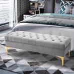 Bedbank - ComfortPlus - Met hoge poten - Lichtgrijs, Ophalen of Verzenden, Nieuw, Stof, Modern