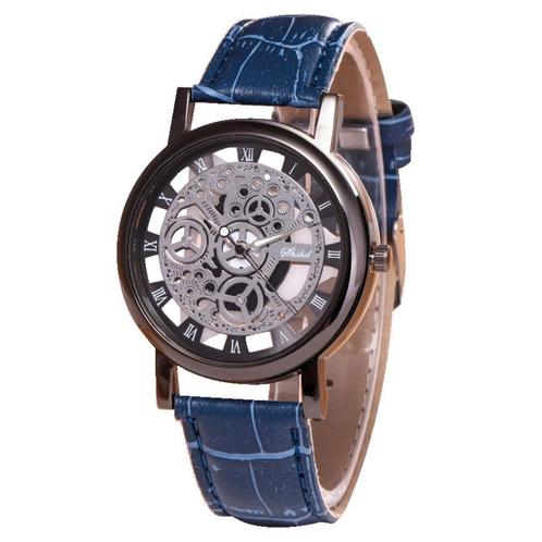 Fako® - Horloge - Open Uurwerk - Zwart - Blauw, Sieraden, Tassen en Uiterlijk, Horloges | Dames, Verzenden
