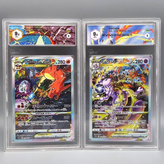 Pokémon - 2 Graded card - SAR Mewtwo & Charizard Vstar, Hobby en Vrije tijd, Verzamelkaartspellen | Pokémon