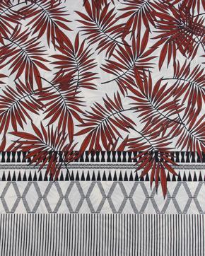 Luxe Katoen Rood Blad Met Rand, Hobby en Vrije tijd, Stoffen en Lappen, Rood, Nieuw