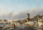 Jacob Jan Coenraad Spohler (1837-1923) - Dutch winter scene, Antiek en Kunst