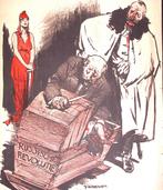 Spotprent over politiek in Duitsland tijdens Eerste Werel..., Antiek en Kunst, Verzenden