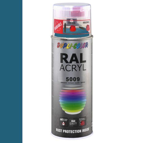 Dupli-Color Ral Acryl Ral 5009 Azuur blauw Hoogglans 400 ml, Doe-het-zelf en Verbouw, Verf, Beits en Lak, Nieuw, Ophalen of Verzenden