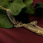 Gouden gourmetschakel ketting | 65 cm (unisex) (unisex), Sieraden, Tassen en Uiterlijk, Kettingen, Ophalen of Verzenden, Gebruikt