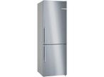 Bosch -   Serie 4 Vitafresh Koel-vriescombinatie Zilver, 200 liter of meer, Verzenden, 60 cm of meer, Met aparte vriezer